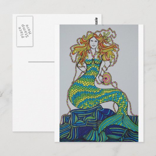 zeemeermin briefkaart (Voorkant / Achterkant)