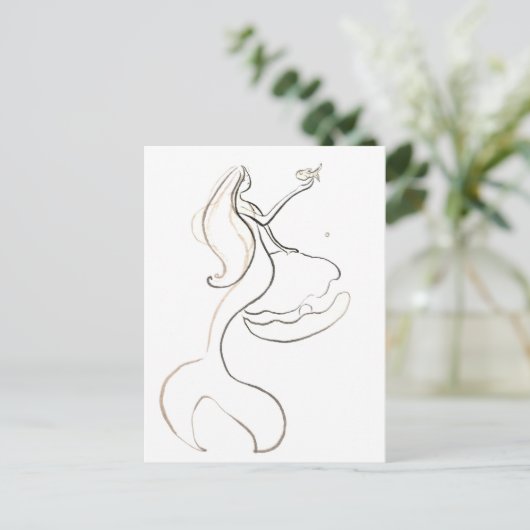 Zeemeermin Briefkaart (Staand voorkant)