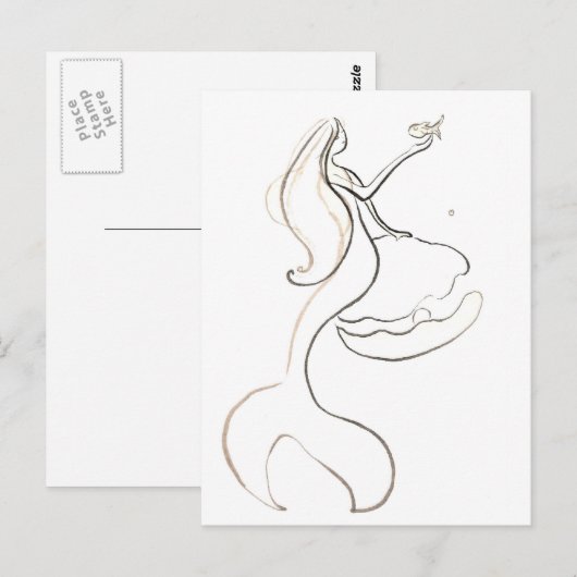 Zeemeermin Briefkaart (Voorkant / Achterkant)