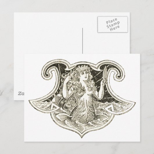  zeemeermin briefkaart (Voorkant / Achterkant)