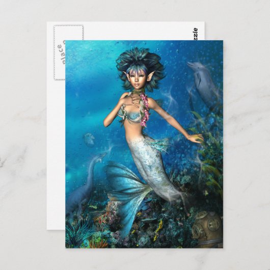 Zeemeermin Briefkaart (Voorkant / Achterkant)