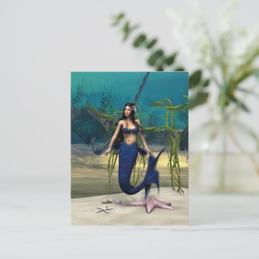 Zeemeermin Briefkaart (Staand voorkant)