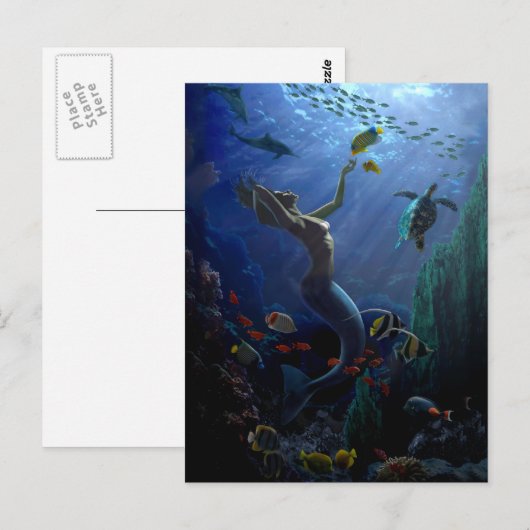 Zeemeermin Briefkaart (Voorkant / Achterkant)