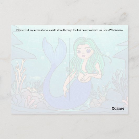 Zeemeermin - Briefkaart (Achterkant)