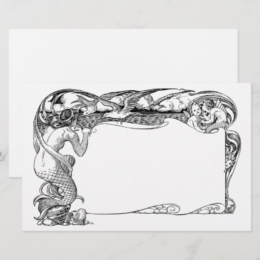 Zeemeermin Briefpapier (Voorkant / Achterkant)