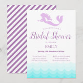 Zeemeermin bruids douche uitnodiging (Voorkant / Achterkant)