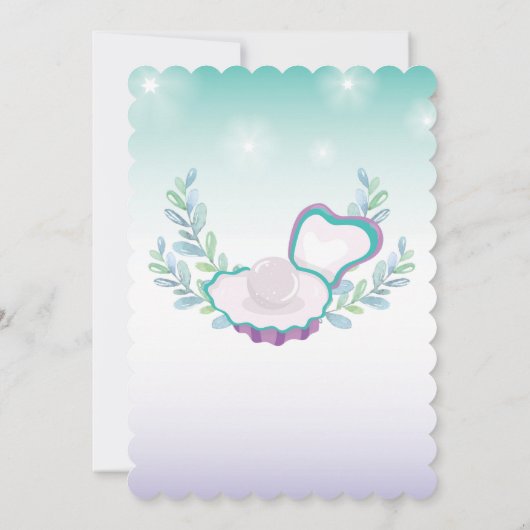 Zeemeermin Bruids Douche Uitnodiging Strand Ocean  (Achterkant)