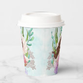 Zeemeermin (Brunette) in Oyster Shell Paper Cups Papieren Bekers (Links)