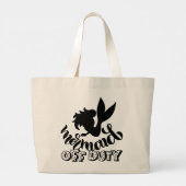 Zeemeermin buiten dienst Funny Beach Grote Tote Bag (Achterkant)