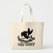 Zeemeermin buiten dienst Funny Beach Grote Tote Bag (Voorkant)