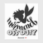 Zeemeermin buiten dienst Funny Beach  Sticker (Vel)