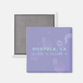 Zeemeermin Button Magnet - Coördinaten van Norfolk (Voorkant / Achterkant)