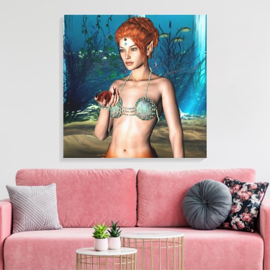 Zeemeermin Canvas Afdruk (Insitu (Woonkamer))