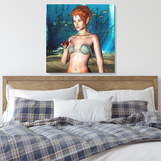 Zeemeermin Canvas Afdruk (Insitu (Slaapkamer))