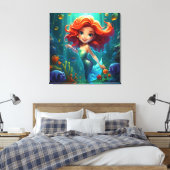 Zeemeermin Canvas Afdruk (Insitu (Slaapkamer))