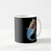 Zeemeermin Capybara Mercapybara Cute Meme Koffiemok (Voorkant rechts)