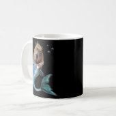 Zeemeermin Capybara Mercapybara Cute Meme Koffiemok (Voorkant links)