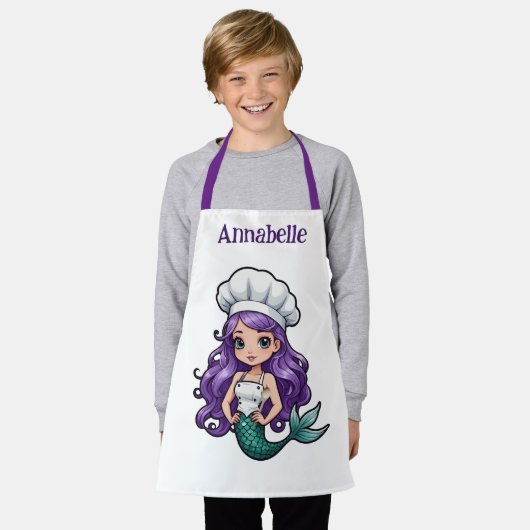  zeemeermin chef met Paarse haar Schort (Gedragen)