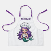  zeemeermin chef met Paarse haar Schort (Voorkant)