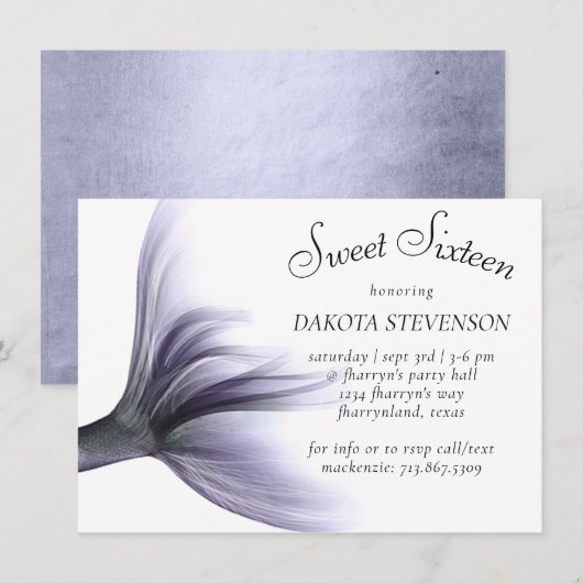 Zeemeermin Chic | Stof Lavendel Paars Sweet Sixtee Kaart (Voorkant / Achterkant)