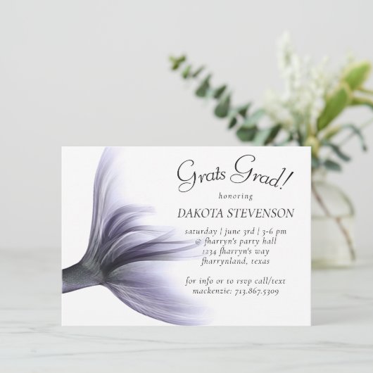 Zeemeermin Chic | Stoffelijk Lavendel Paarse Afstu Kaart (Staand voorkant)