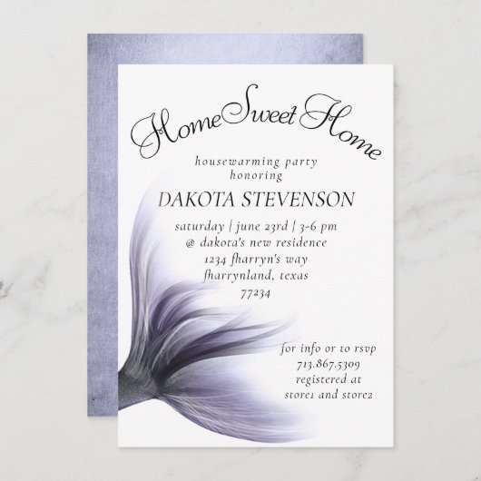 Zeemeermin Chic | Stoffige Lavendel Paarse Housewa Kaart (Voorkant / Achterkant)