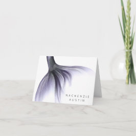 Zeemeermin Chic Tail | Dusty Lavendel Paarse Custo Notitiekaartje