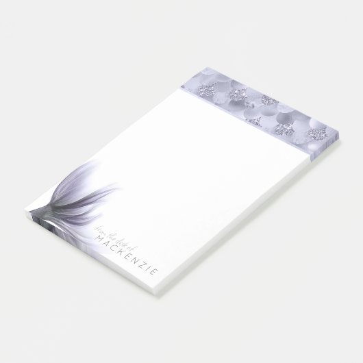 Zeemeermin Chic Tail | Dusty Lavendel Paarse Custo Post-it® Notes (Schuin)