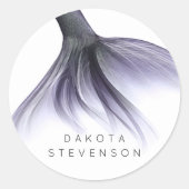 Zeemeermin Chic Tail | Dusty Lavendel Paarse Custo Ronde Sticker (Voorkant)