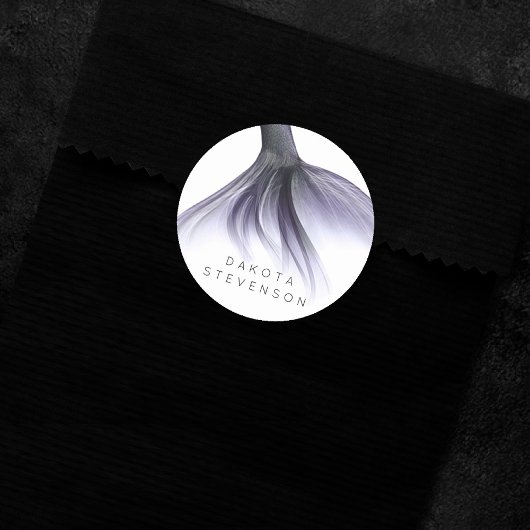 Zeemeermin Chic Tail | Dusty Lavendel Paarse Custo Ronde Sticker