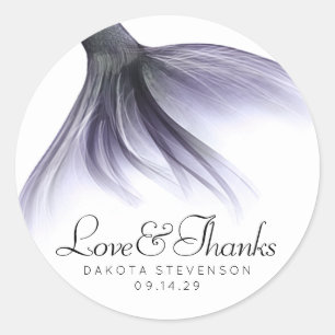 Zeemeermin Chic Tail   Lavendel Paarse dank u Ronde Sticker