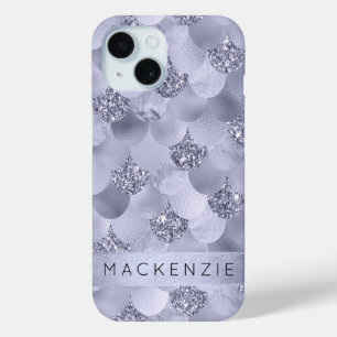 Zeemeermin chique schalen Dusty Lavendel Paarse iPhone 15 Case