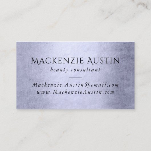 Zeemeermin chique schalen | Stoffige Paarse Lustre Visitekaartje (Achterkant)