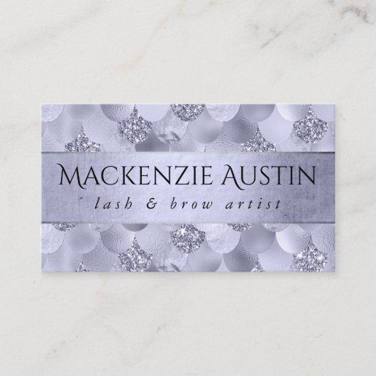 Zeemeermin chique schalen | Stoffige Paarse Lustre Visitekaartje (Voorkant)