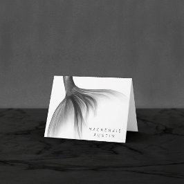 zeemeermin chroomstaart | Silver Faux Shimmer Cust Bedankkaart