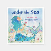 Zeemeermin Cocktail Tropische Strand Bachelorette Servet (Voorkant)
