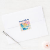 Zeemeermin Cocktail Tropische Strand Bachelorette  Vierkante Sticker (Envelop)