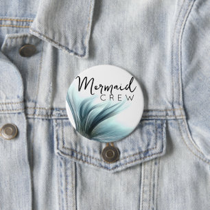 Zeemeermin Crew Aqua   Mint Seafoam Luxe Bridal Pa Ronde Button 7,6 Cm