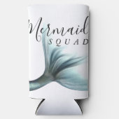 Zeemeermin Crew Aqua | Mint Seafoam Luxe Bridal Pa Seltzer Blikjeskoeler (Voorkant)