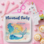 Zeemeermin Cupcakes Tropisch Strand Meisje Verjaar Papieren Bordje (Feest)