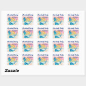 Zeemeermin Cupcakes Tropisch Strand Meisjes Verjaa Vierkante Sticker (Vel)