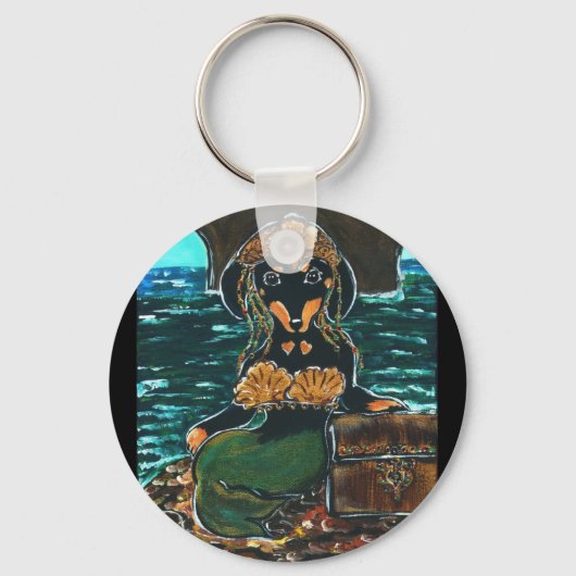 Zeemeermin Dachshund Sleutelhanger (Voorkant)
