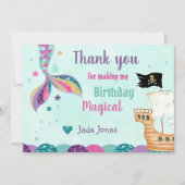 Zeemeermin Dank u Kaarten, Zeemeermin Verjaardagsk Kaart (Voorkant)