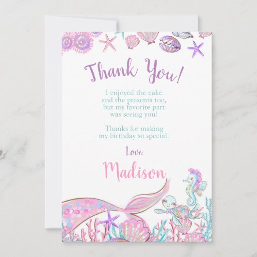 Zeemeermin Dankkaart Kaart (Voorkant)