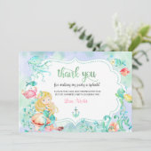 Zeemeermin Dankkaart Onder De Zee Bedankkaart (Staand voorkant)