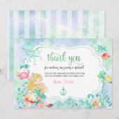 Zeemeermin Dankkaart Onder De Zee Bedankkaart (Voorkant / Achterkant)