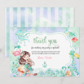 Zeemeermin Dankkaart Onder De Zee Bedankkaart (Voorkant / Achterkant)