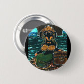 Zeemeermin Daschund Ronde Button 5,7 Cm (Voorkant /achterkant)