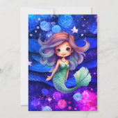 Zeemeermin Deep Blue Paarse Zee Foto Baby shower Kaart (Achterkant)