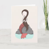 Zeemeermin Denken Aan U Kaart Zeemeermin Liefdeska (Voorkant)